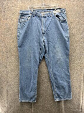 Carhartt Jeans Mens 42x32 Blue Relaxed Fit Straight Leg Denim Workwear Casual
